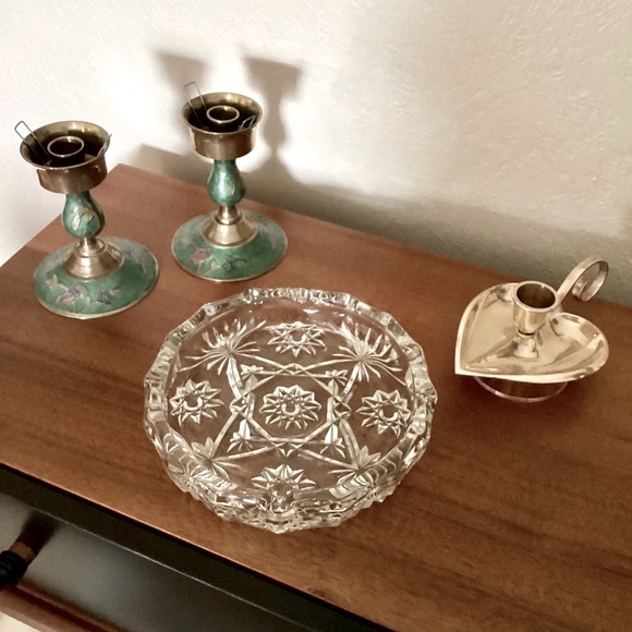 Anchor Hocking Ashtray Clear Heavy Glass Star Of David Pattern MCM Vintage EUC - Picture 6 of 15